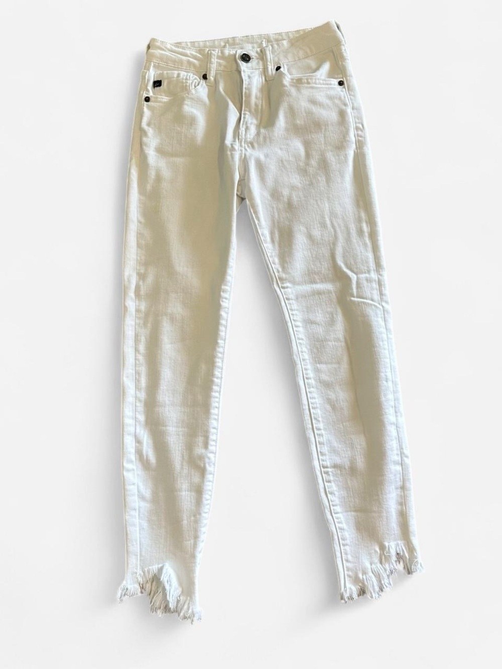 KanCan White Frayed Hem Skinny Jeans